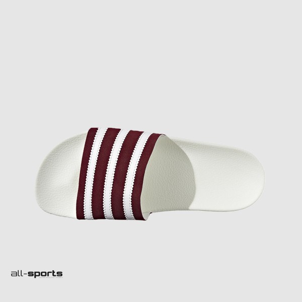 Adidas Originals Adilette Λευκο - Βουργουνδι