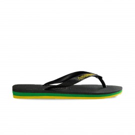 Havaianas Brasil Layers Flip Flops Unisex Παντοφλες Μαυρο - Κιτρινο