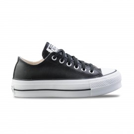 Converse All Star Lift Clean Leather Γυναικειο Παπουτσι Μαυρο