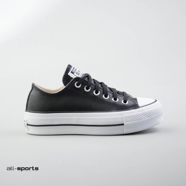 Converse All Star Lift Clean Leather Γυναικειο Παπουτσι Μαυρο