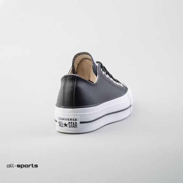 Converse All Star Lift Clean Leather Γυναικειο Παπουτσι Μαυρο