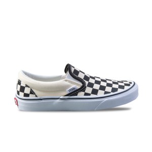Vans Slip-On Checkerboard Unisex Παπουτσι Λευκο Μαυρο 