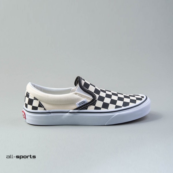 Vans Slip-On Checkerboard Unisex Παπουτσι Λευκο Μαυρο 