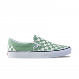 Vans Classic Slip-On Checkerboard Unisex Παπουτσι Μπεζ - Πρασινο