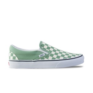 Vans Classic Slip-On Checkerboard Unisex Παπουτσι Μπεζ - Πρασινο