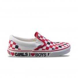 Vans Slip-On I Heart Checkerboard Λευκο - Κοκκινο