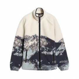 4F Casual Polar Sherpa Unisex Ζακετα Λευκο - Μπλε