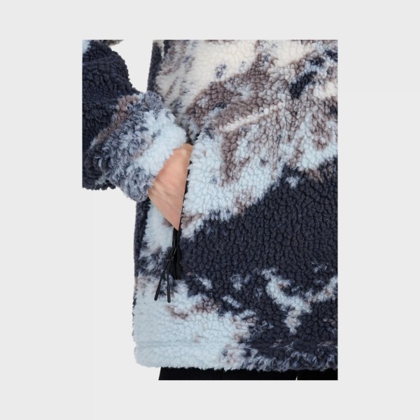 4F Casual Polar Sherpa Unisex Ζακετα Λευκο - Μπλε