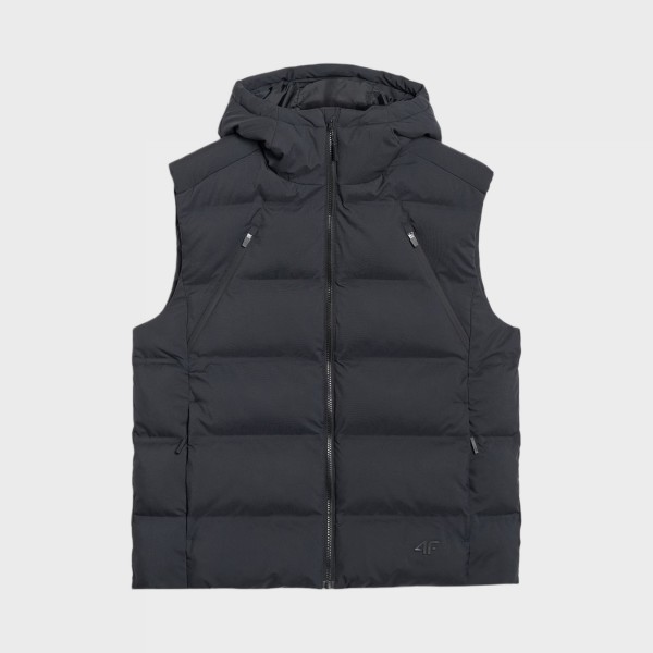4F Casual Hooded Ανδρικο Αμανικο Μπουφαν Μαυρο