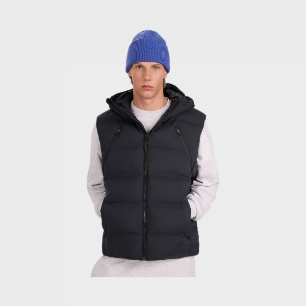 4F Casual Hooded Ανδρικο Αμανικο Μπουφαν Μαυρο