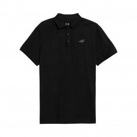 4F Regular Polo Small Logo Ανδρικη Μπλουζα Μαυρη