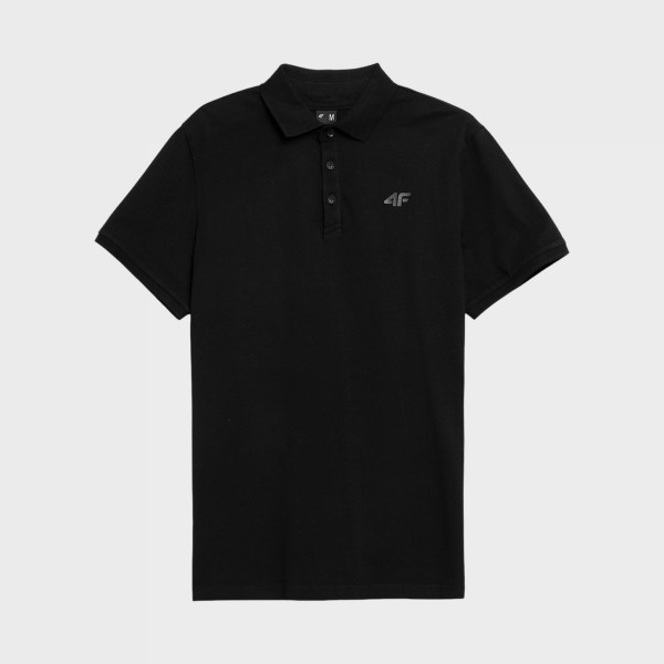 4F Regular Polo Small Logo Ανδρικη Μπλουζα Μαυρη