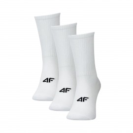 4F Long Logo 3 Ζευγη Unisex Καλτσες Λευκες