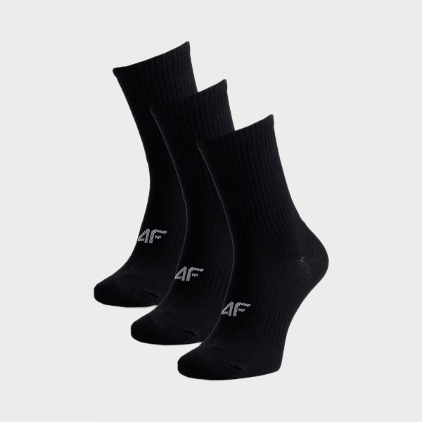 4F Long Logo 3 Ζευγη Unisex Καλτσες Μαυρες