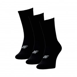 4F Mid Calf Logo 3 Ζευγη Unisex Καλτσες Μαυρες