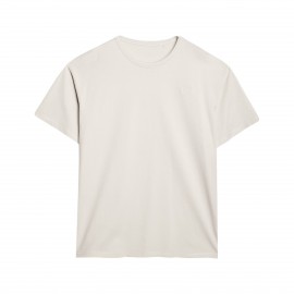 4F Loose Fit Hip Lenght Small Logo Unisex Μπλουζα Εκρου