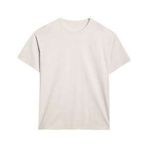 4F Loose Fit Hip Lenght Small Logo Unisex Μπλουζα Εκρου