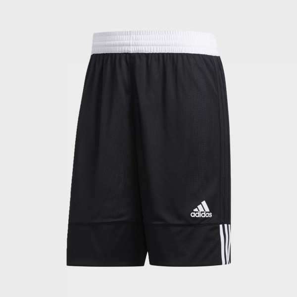 Adidas 3 Stripes Speed Reversible Basketball Ανδρικη Βερμουδα Μαυρη - Λευκη