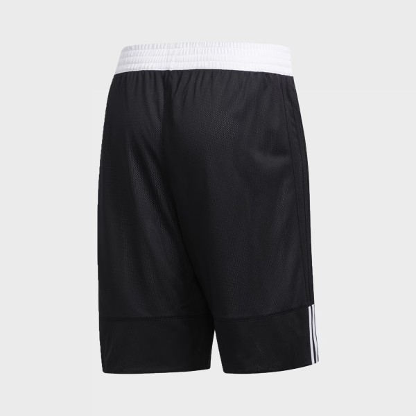 Adidas 3 Stripes Speed Reversible Basketball Ανδρικη Βερμουδα Μαυρη - Λευκη