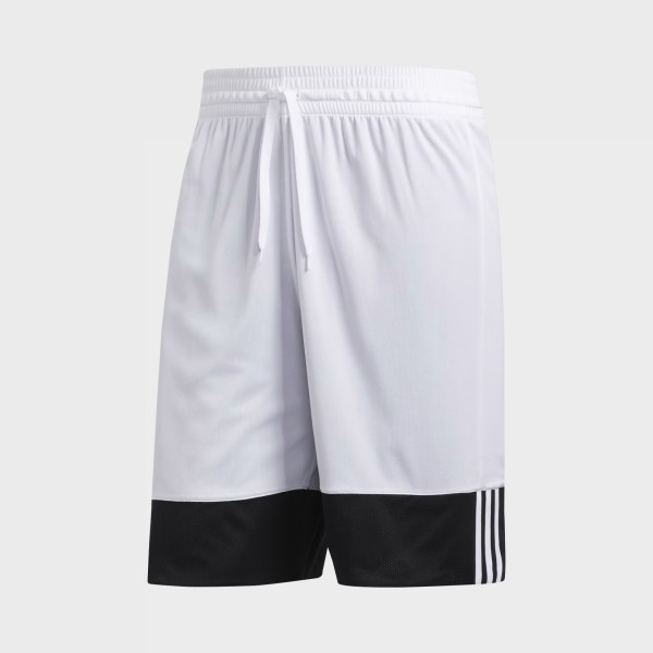 Adidas 3 Stripes Speed Reversible Basketball Ανδρικη Βερμουδα Μαυρη - Λευκη