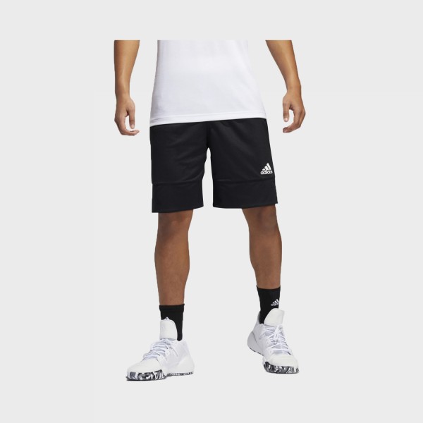 Adidas 3 Stripes Speed Reversible Basketball Ανδρικη Βερμουδα Μαυρη - Λευκη