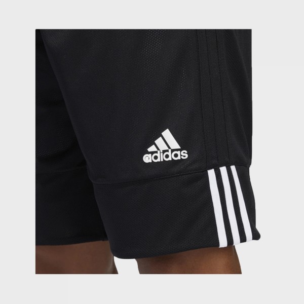 Adidas 3 Stripes Speed Reversible Basketball Ανδρικη Βερμουδα Μαυρη - Λευκη