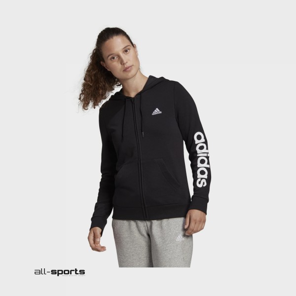 Adidas Essentials Logo Full-Zip Γυναικεια Ζακετα Μαυρη