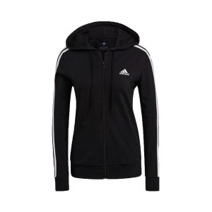 Adidas ESS 3S Single Jersey Full Zip Γυναικεια Ζακετα Μαυρη