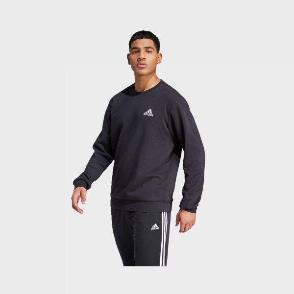 Adidas Sportswear Feel Cozy Chest Logo Crew Neck Ανδρικη Μπλουζα Μαυρη