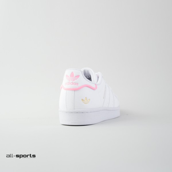 Adidas Originals Superstar Εφηβικο Παπουτσι Λευκο - Ροζ
