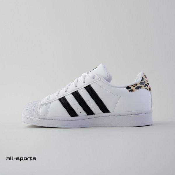 Adidas Originals Superstar Εφηβικο Παπουτσι Λευκο - Λεοπαρ