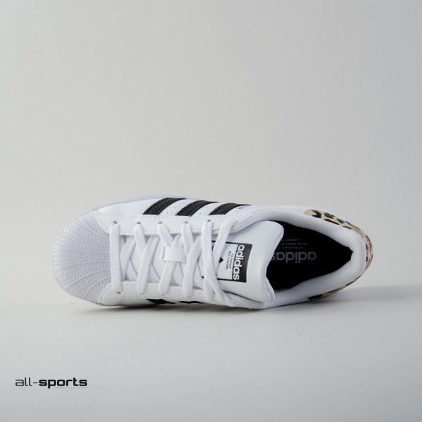 Adidas Originals Superstar Εφηβικο Παπουτσι Λευκο - Λεοπαρ