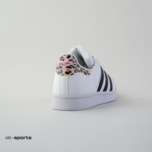 Adidas Originals Superstar Εφηβικο Παπουτσι Λευκο - Λεοπαρ