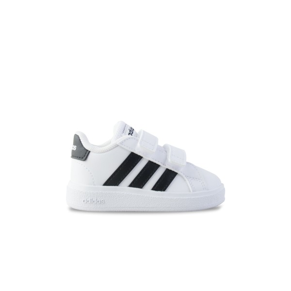 Adidas Grand Court Lifestyle Hook And Loop Βρεφικο Παπουτσι Λευκο - Μαυρο