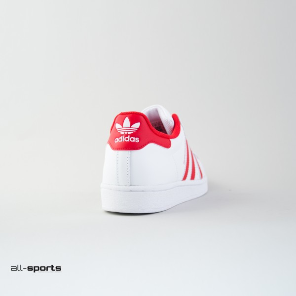 Adidas Originals Superstar Ανδρικο Παπουτσι Λευκο - Κοκκινο