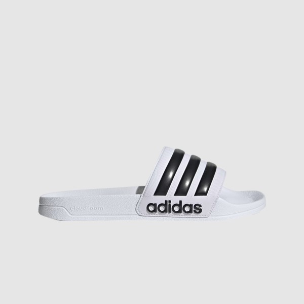 Adidas Adilette Shower 3 Stripes Classic Logo Unisex Παντοφλα Λευκο - Μαυρο