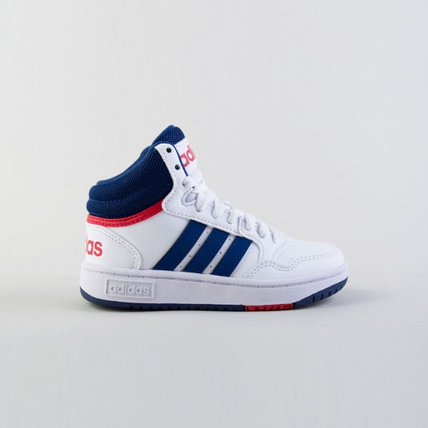 Adidas Sportswear Hoops 3.0 Mid 3 Stripes Παιδικο Παπουτσι Λευκο - Μπλε