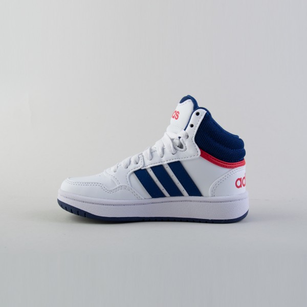 Adidas Sportswear Hoops 3.0 Mid 3 Stripes Παιδικο Παπουτσι Λευκο - Μπλε