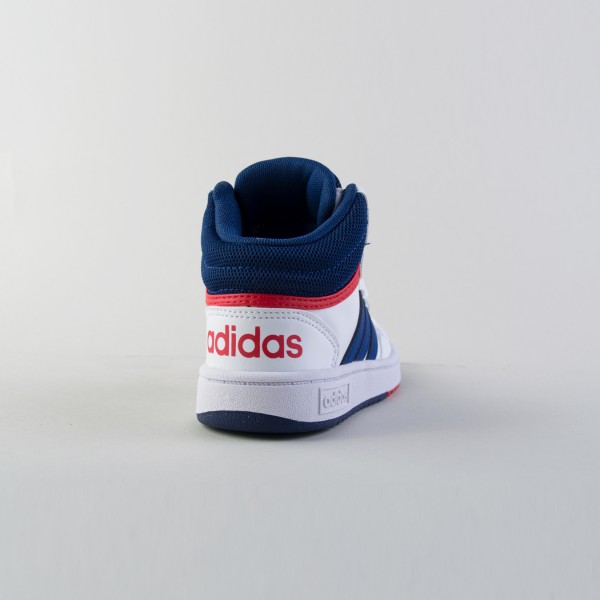 Adidas Sportswear Hoops 3.0 Mid 3 Stripes Παιδικο Παπουτσι Λευκο - Μπλε