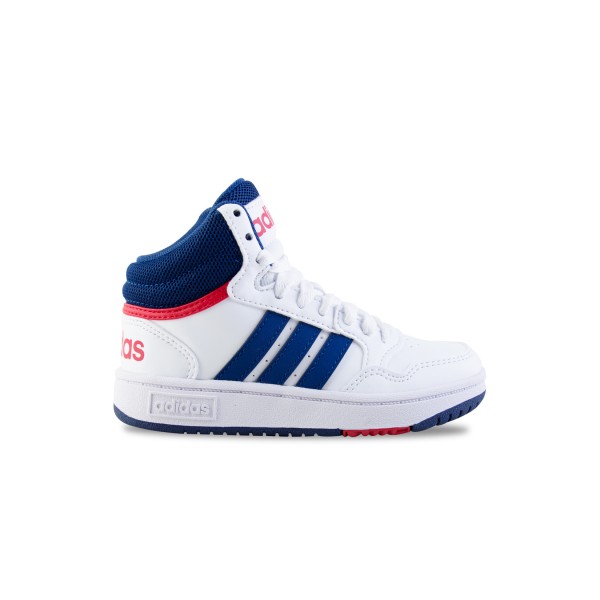 Adidas Sportswear Hoops 3.0 Mid 3 Stripes Παιδικο Παπουτσι Λευκο - Μπλε