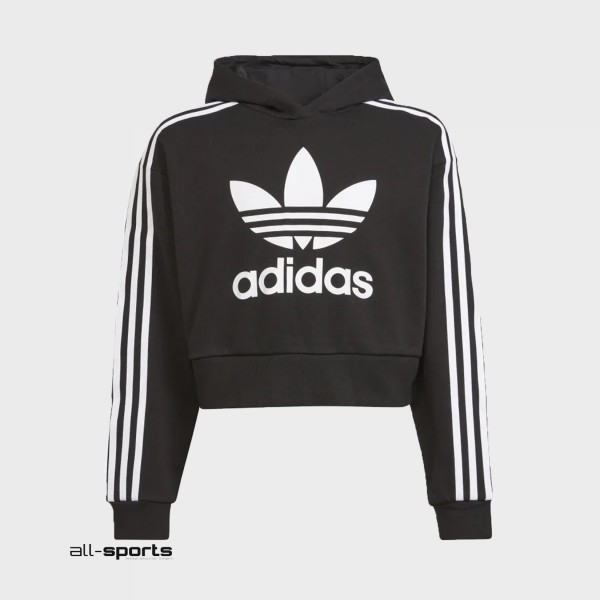 Adidas Originals Adicolor Cropped Εφηβικο Φουτερ Μαυρο