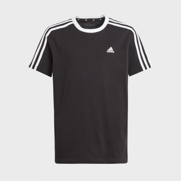 Adidas Sportswear 3 Stripes Small Logo Εφηβικη Μπλουζα Μαυρη