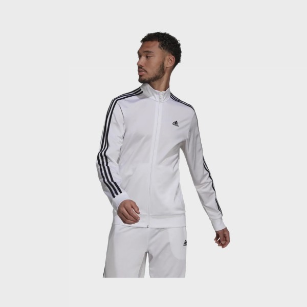 Adidas Essentials Warm-Up 3-Stripes Ανδρικη Ζακετα Λευκη