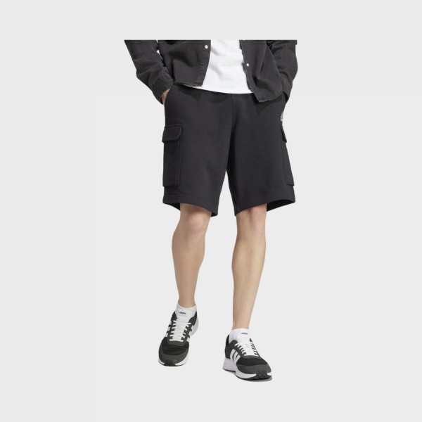 Adidas Essentials French Terry Cargo Pockets Ανδρικη Βερμουδα Μαυρη