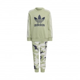 Adidas Originals Camo Crew Παιδικο Σετ Πρασινο