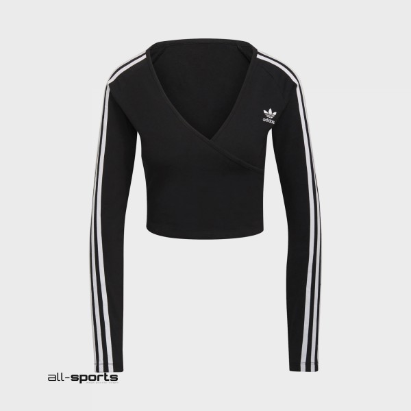 Adidas Originals Adicolor Classic Cropped Long Sleeve Γυναικεια Μπλουζα Μαυρη
