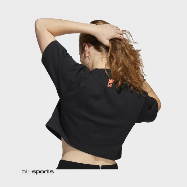 Adidas Originals Love Unites Crop Γυναικεια Μπλουζα Μαυρη