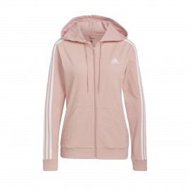 Adidas Essentials Jersey 3-Stripes FZ Ζακετα Ροζ 