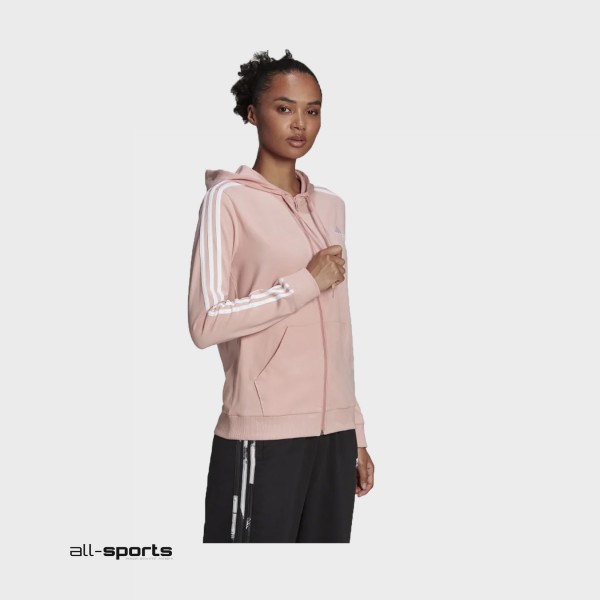 Adidas Essentials Jersey 3-Stripes FZ Ζακετα Ροζ 