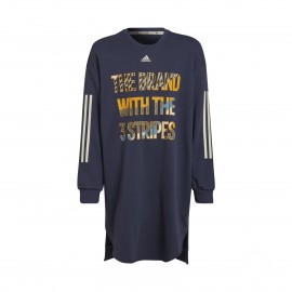 Adidas Power 3-Stripes Cotton Εφηβικο Φορεμα Μπλε